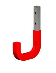 Wall Hook 80mm red Protective coated Steel
